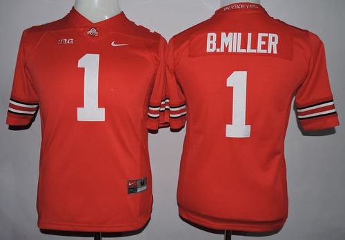 Buckeyes #1 Braxton Miller Red Women's Stitched NCAA Jersey - Click Image to Close